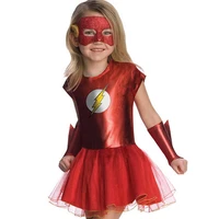 girls the flash superhero cosplay costumes fantasia vestido halloween fancy tutu dress kids carnival party outfit nl135