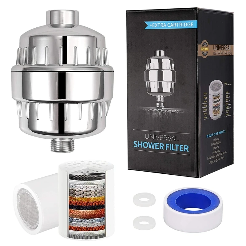 

15 Stage Universal 1/2' High Output Shower Filter Bathroom Water Purifier Remove Chlorine and Fluoride Water Softener