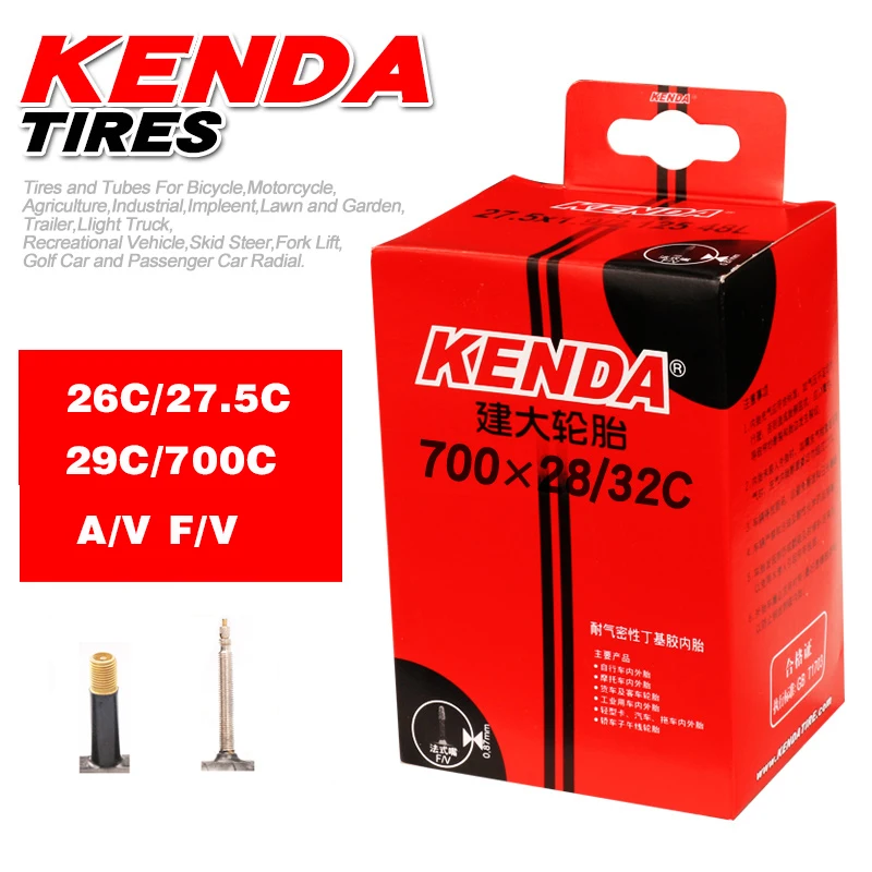 

Kenda Bike Inner Tube 26/27.5/29/700c For MTB Mountain Road Bike cycling Tyre Butyl Rubber Bicycle parts Tire AV FV Valve Tube