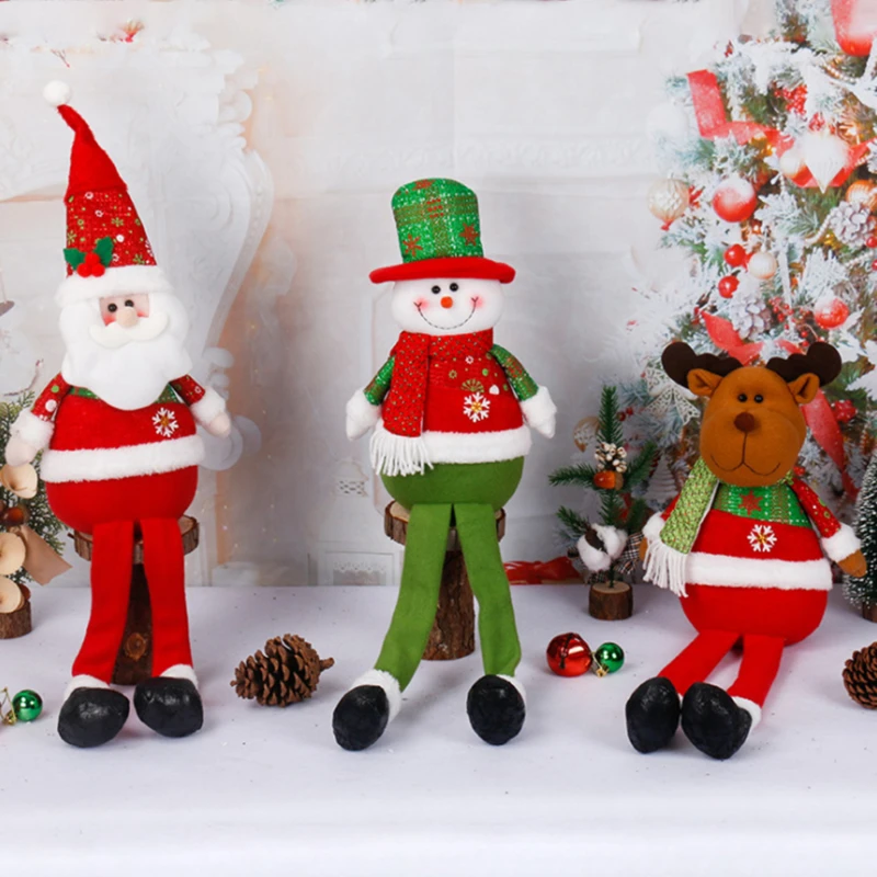 

Retractable Christmas Santa Claus Snowman Long Legs Standing Doll Retractable Decoration Gift Decoration Home Decoration