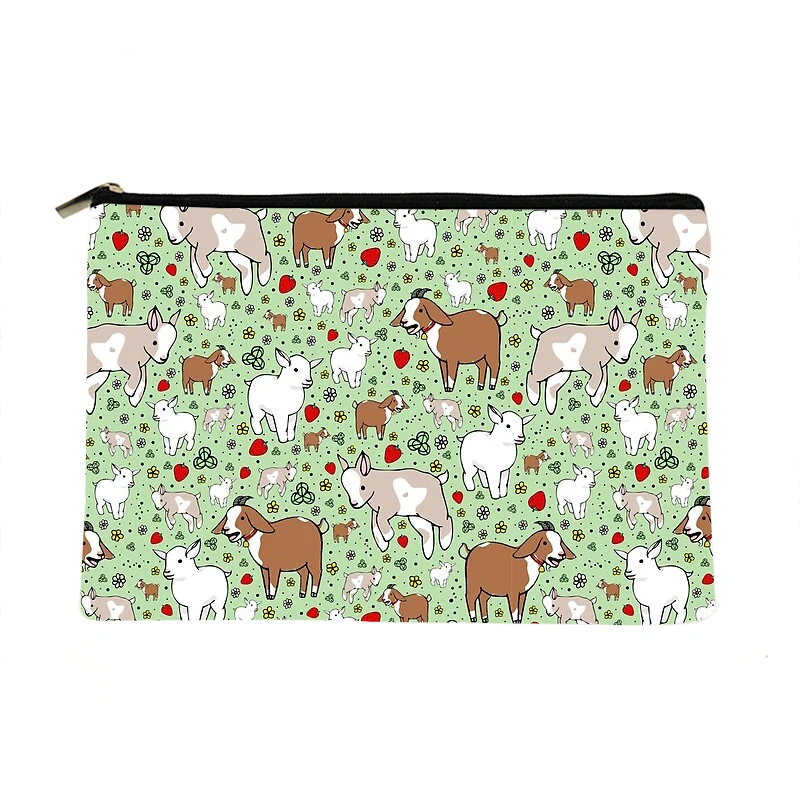 

Women Features green Printed Make up bag Fashion Women Cosmetics Organizer Bag for Travel Colorful Storage Bag for Lady Bag