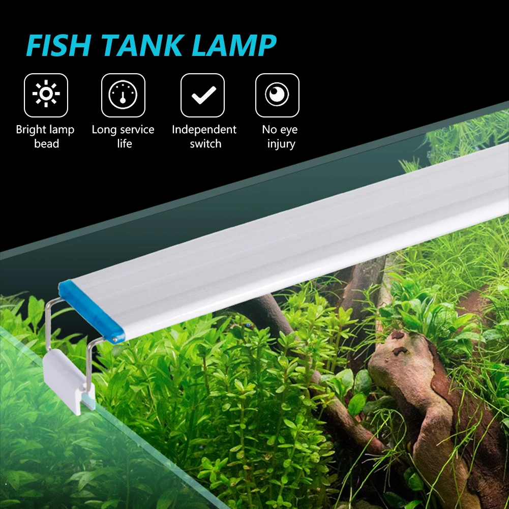 Водонепроницаемый тонкий светильник для аквариума с регулируемой вилкой