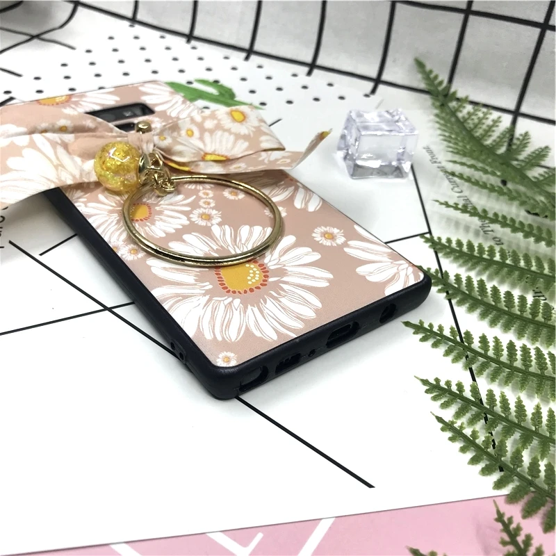 Мягкий чехол из ТПУ с ремешком на запястье для samsung Galaxy S10 Plus Note 8 9 10 Pro цветочным