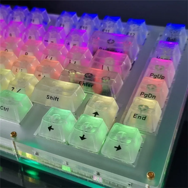 Clear Keycaps Alphabet Stickers Custom Mechanical Keyboard Side Engraved English Letter Font ABS Keycap with Tweezers | Компьютеры и