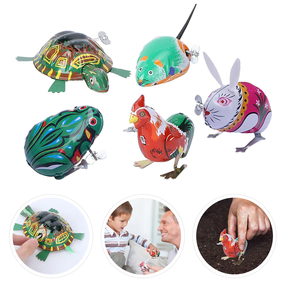 

5pcs Wind-up Toys Clockwork Playthings Party Walking Jump Stocking Stuffers