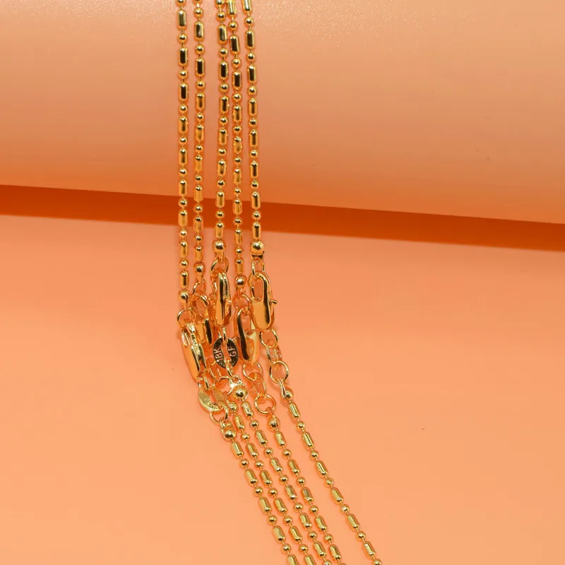 Ожерелье с подвеской-шариком медная колонна золотым покрытием длинное ожерелье