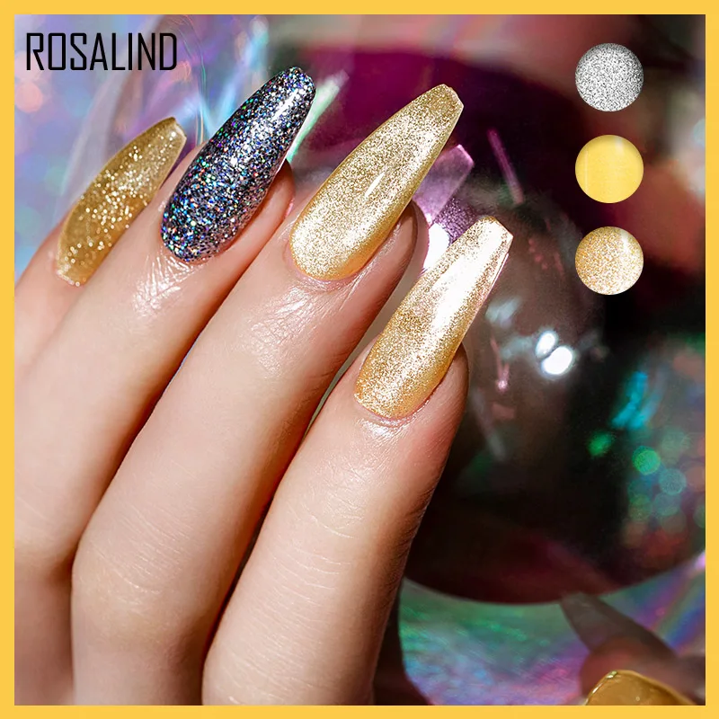 Кристаллический гель ROSALIND 9D кошачий глаз с магнитной палочкой Гель лак для
