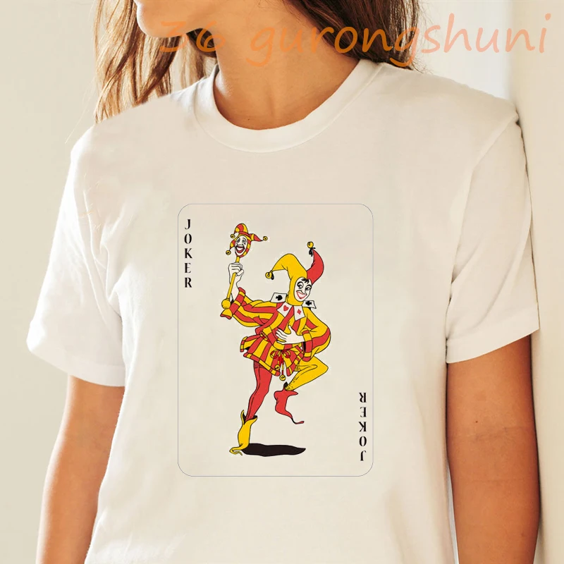 

Tops Playing Card Kid Graphic T Shirts Tees Cute Cards Print Tshirt Poker Joker Goth T Shirt Women Aesthetic Clothes Streetwear