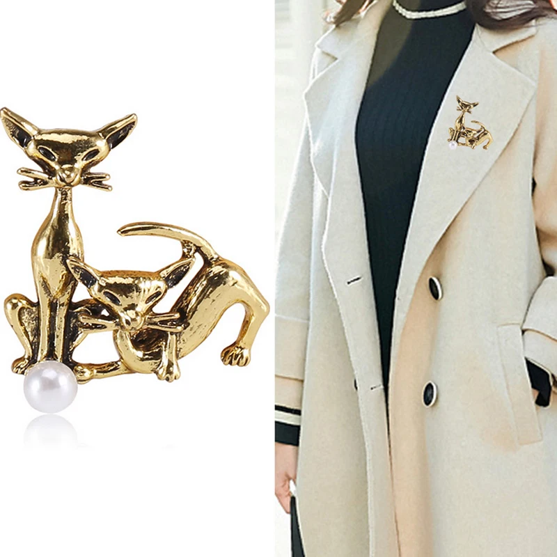 

Vintage Fox Brooch Women Retro Animal Fox Brooch Suit Lapel Pin for Gift Party Wholesale Price