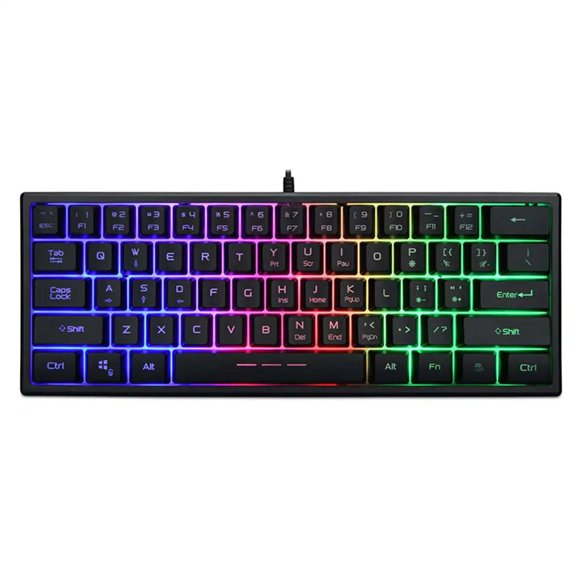 

High Quality 61 Keys USB Wired Gamer Mechanical Feeling Keyboard Gaming keyboard 7 Lighting Effects RGB Backlit keyboard