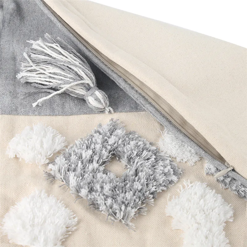Fringed Tassel Pillowcase Fashion Bohemian Cotton Embroidered Decorative Square Pillow Cover | Дом и сад