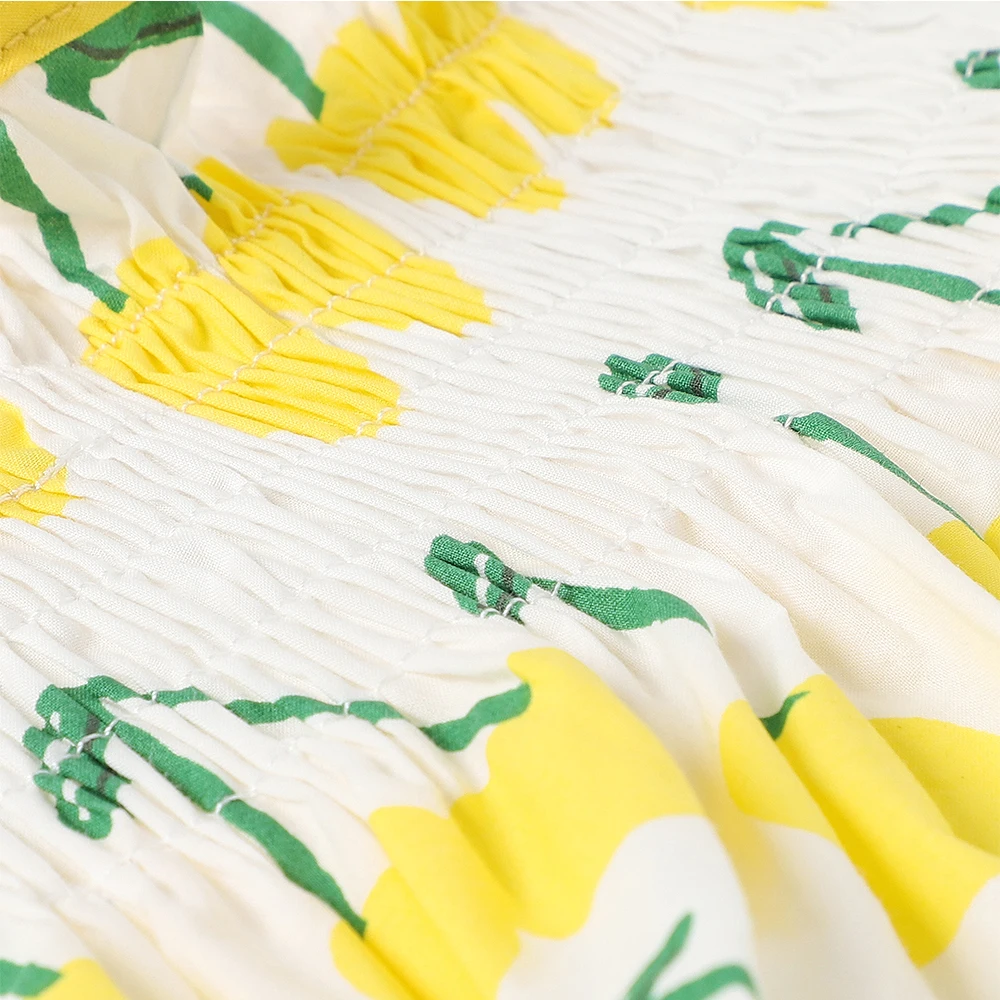 

Kids clothing newborn baby girl clothes Dress for girls Children's summer new fruit lemon printing strap two piece set