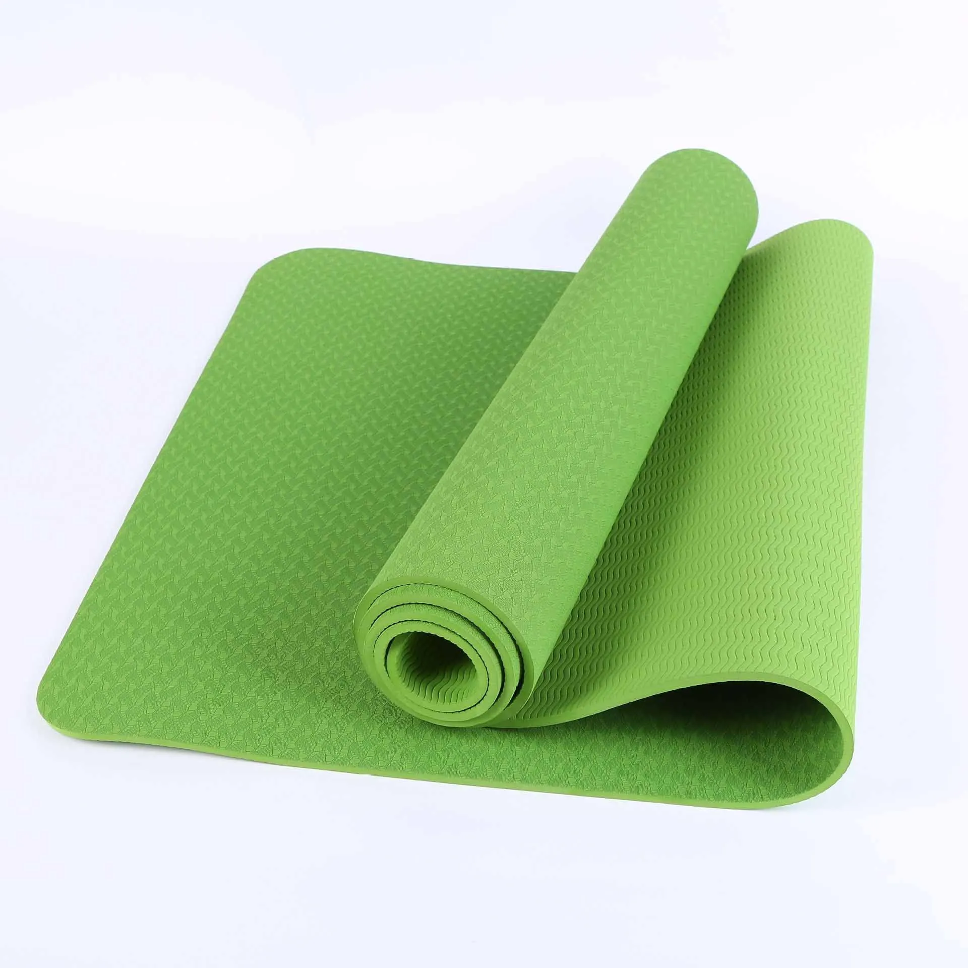 green 1830*610*6 мм TPE коврики для йоги, домашние коврики для фитнеса и йоги, 8 цветов, прочные, для начинающих, для фитнеса, гимнастики, коврики для упражнений, спортивные подкладки - Цвет: green