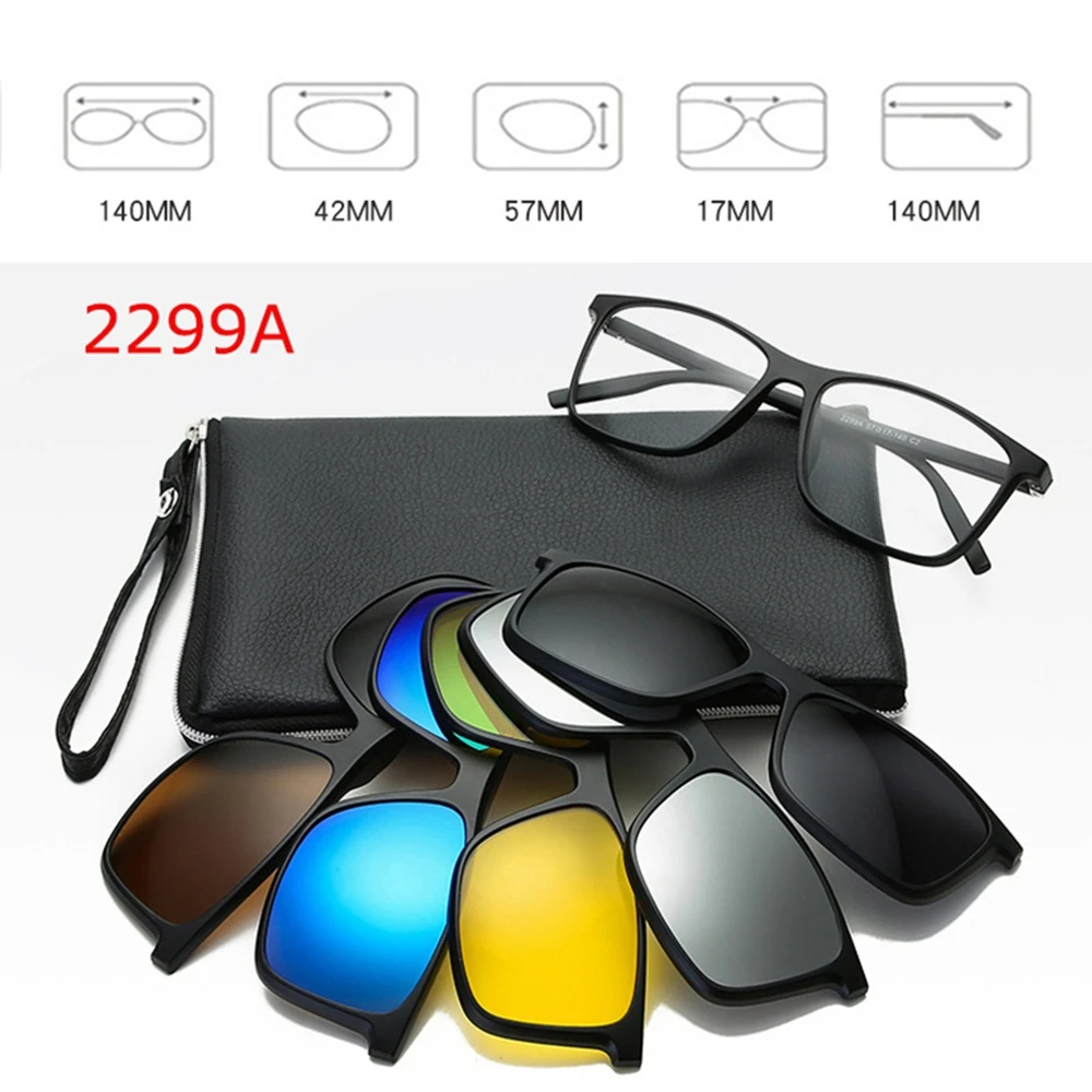 Belmon 6 в 1 оправа для очков для мужчин и женщин с 5 шт. клипсой на поляризованные солнцезащитные очки магнитные очки мужские компьютерные оптические 2299A