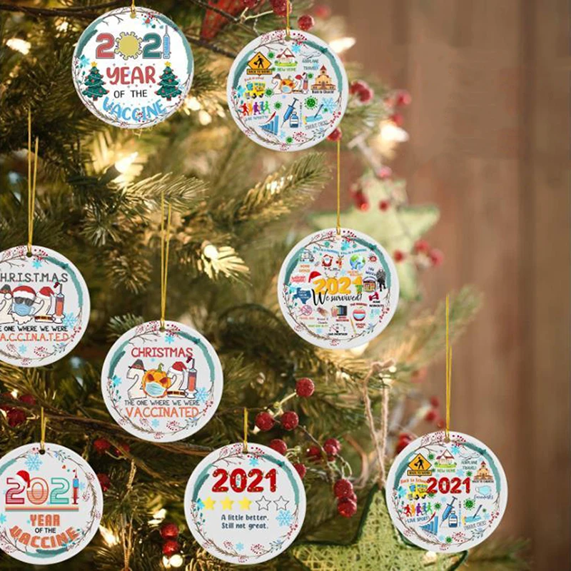 

2022 Christmas Ornament Funny Xmas Tree Decor Hanging Vaccine Pendant Gift