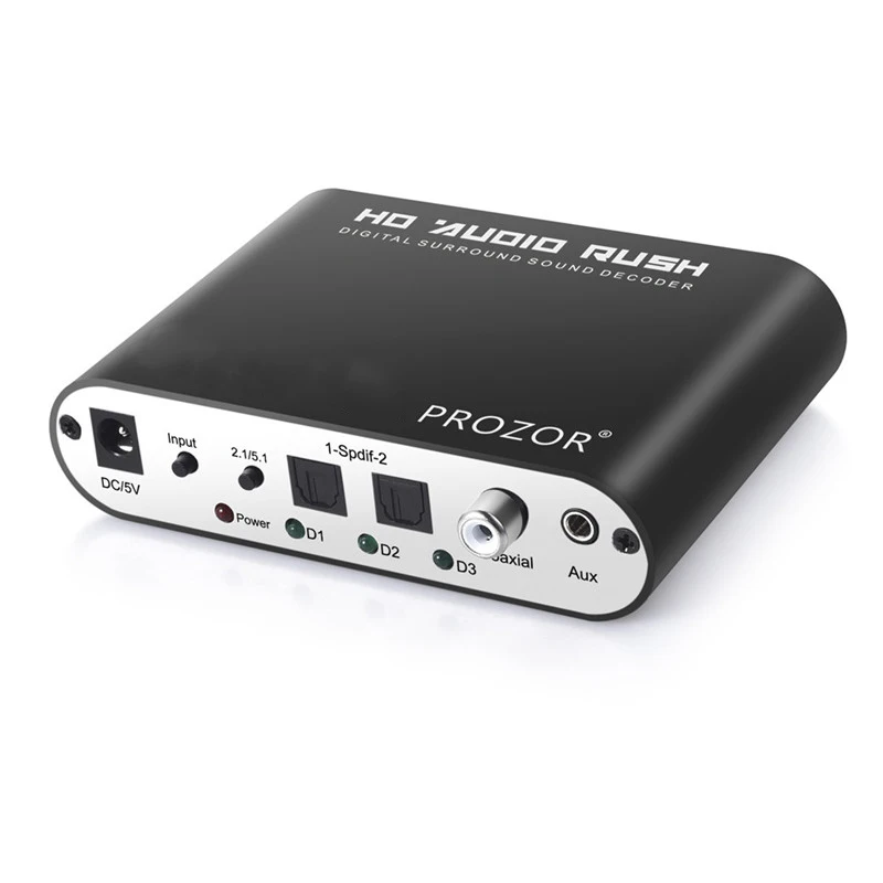 Proster для 5,1 цифровой аудио декодер HD Раш аудио Шестерня объемный звук декодер SPDIF цифровой для DTS AC3 декодер передач