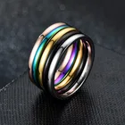 Простое цветное кольцо из нержавеющей стали шириной 2 мм, для женщин и мужчин, свадебные украшения, подарок G0168