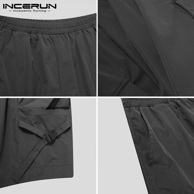 

Fashion Men Shorts 2021 Elastic Waist Breathable Summer Korean Shorts Streetwear Pockets Loose Casual Men Bottoms S-5XL INCERUN