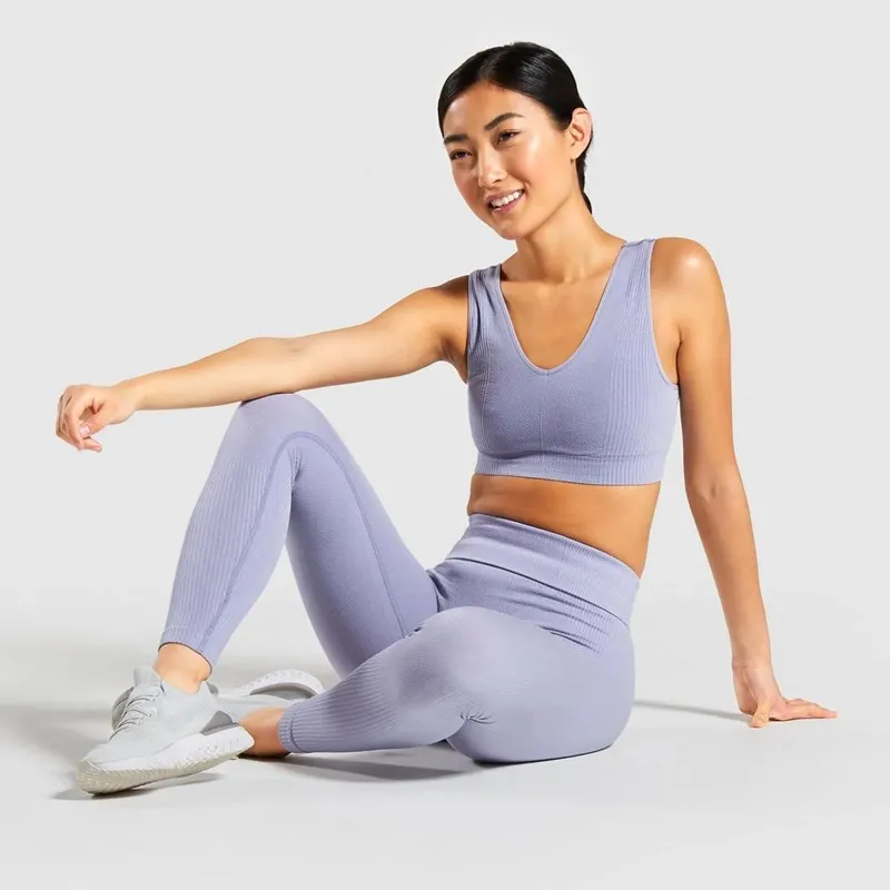 Супер Мягкий Бесшовный комплект для йоги Женская одежда фитнеса спортивная