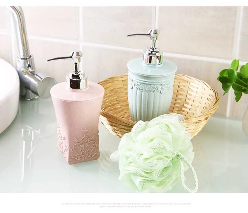 Резной пластиковый многоразовый крем-лосьон бутылки для диспенсера контейнер для косметический шампунь жидкое мыло гель для душа - Цвет: Square pink