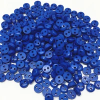 1000pcs 6mm royal blue color round 2 hole buttons resin mini tiny doll sewing accessories cardmaking embellishments scrapbooking