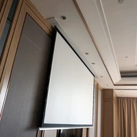 electric ceiling recessed tab tensioned projector screen with 8k 4k cinema white 1 3gain wide viewing angle