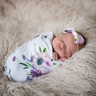2 шт.компл. постельные принадлежности спальные мешки Пеленальное Одеяло для новорожденных пеленка для сна муслиновая повязка на голову реквизит для фотосессии