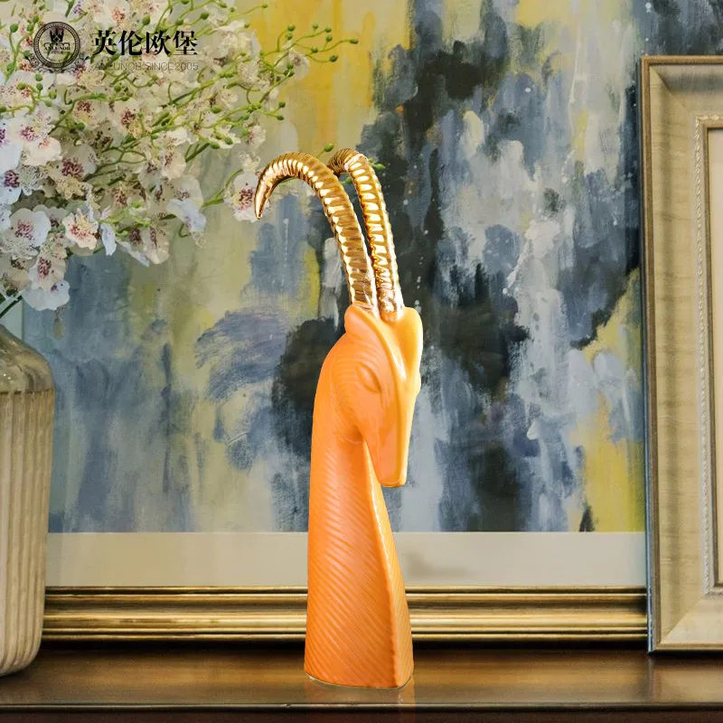 Простой современный керамический антилоп набор фэн шуй украшение для дома