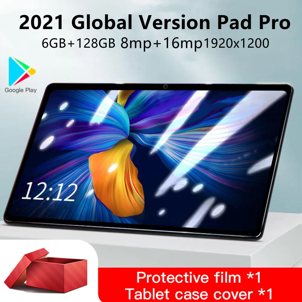 Планшетный ПК Pad Pro 10 1 дюйма 6 ГБ ОЗУ + 128 Гб ПЗУ android цифровые планшеты Core MT6788 нетбук