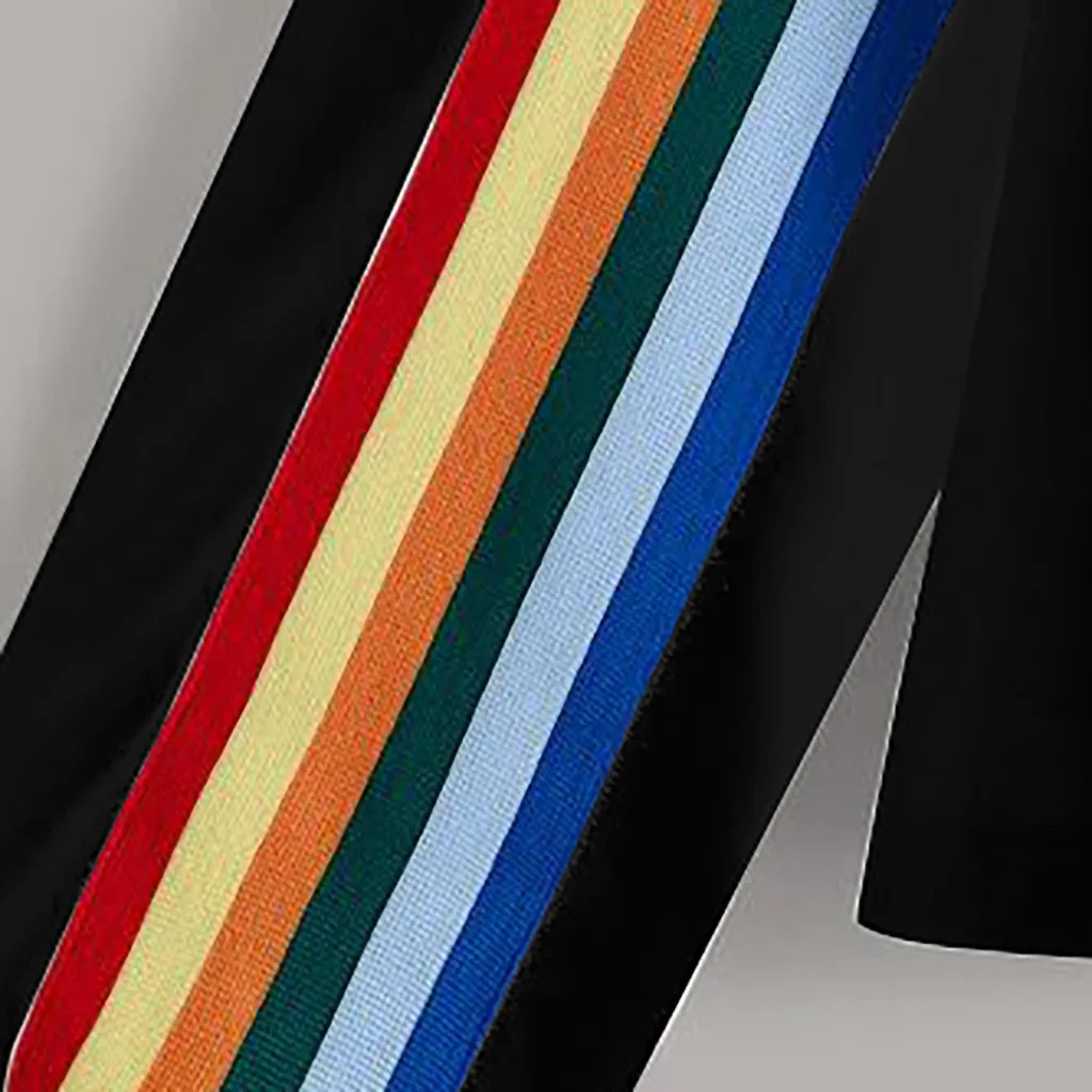 Хит продаж женские толстовки с радужными полосками Простые Топы модные больших