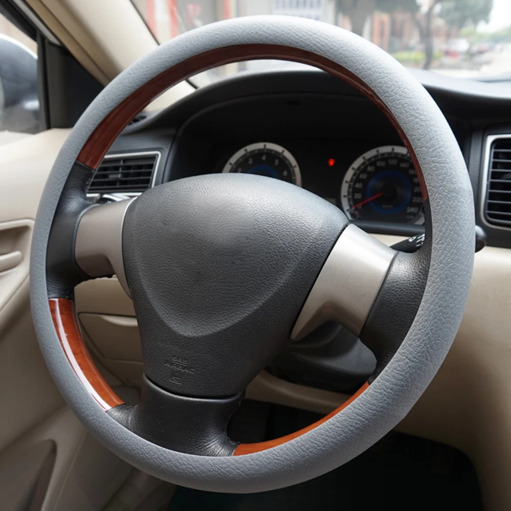 FORAUTO чехол рулевого колеса автомобиля рулевое крышка силиконовая эластичная 38 см Авто-Стайлинг авто аксессуары Универсальный Авто украшения - Название цвета: Grey