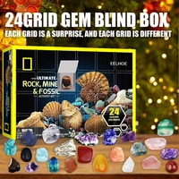 2022 new year merry christmas ornament natural gem blind box squeeze toys gift box advent train xmas advent calendars xmas decor