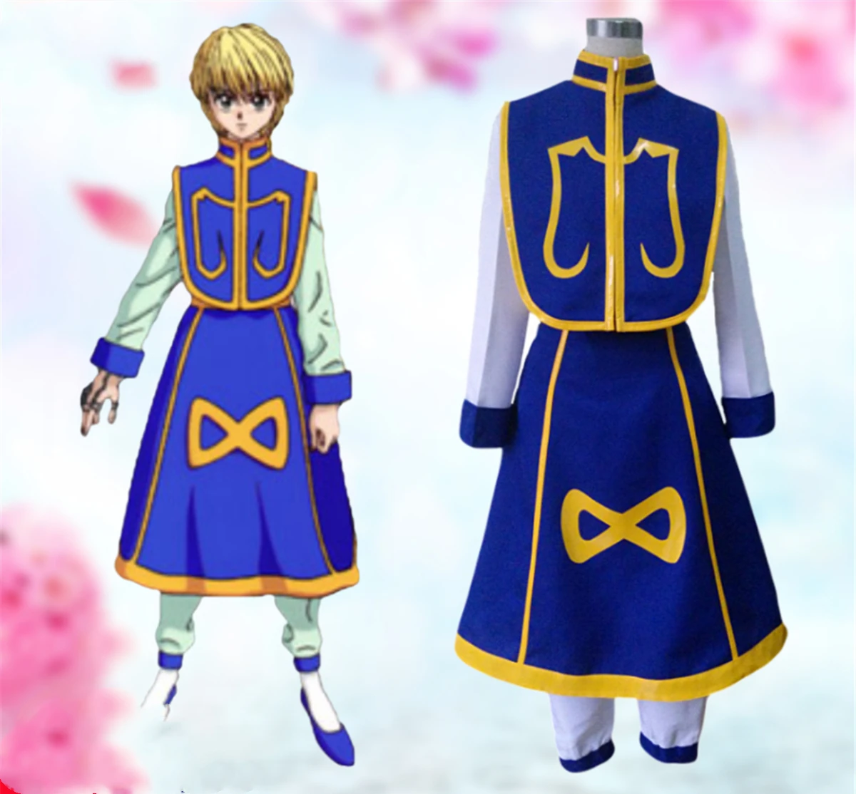Аниме Hunter X Kurapika полный комплект униформы жилет для косплея + платье брюки костюм