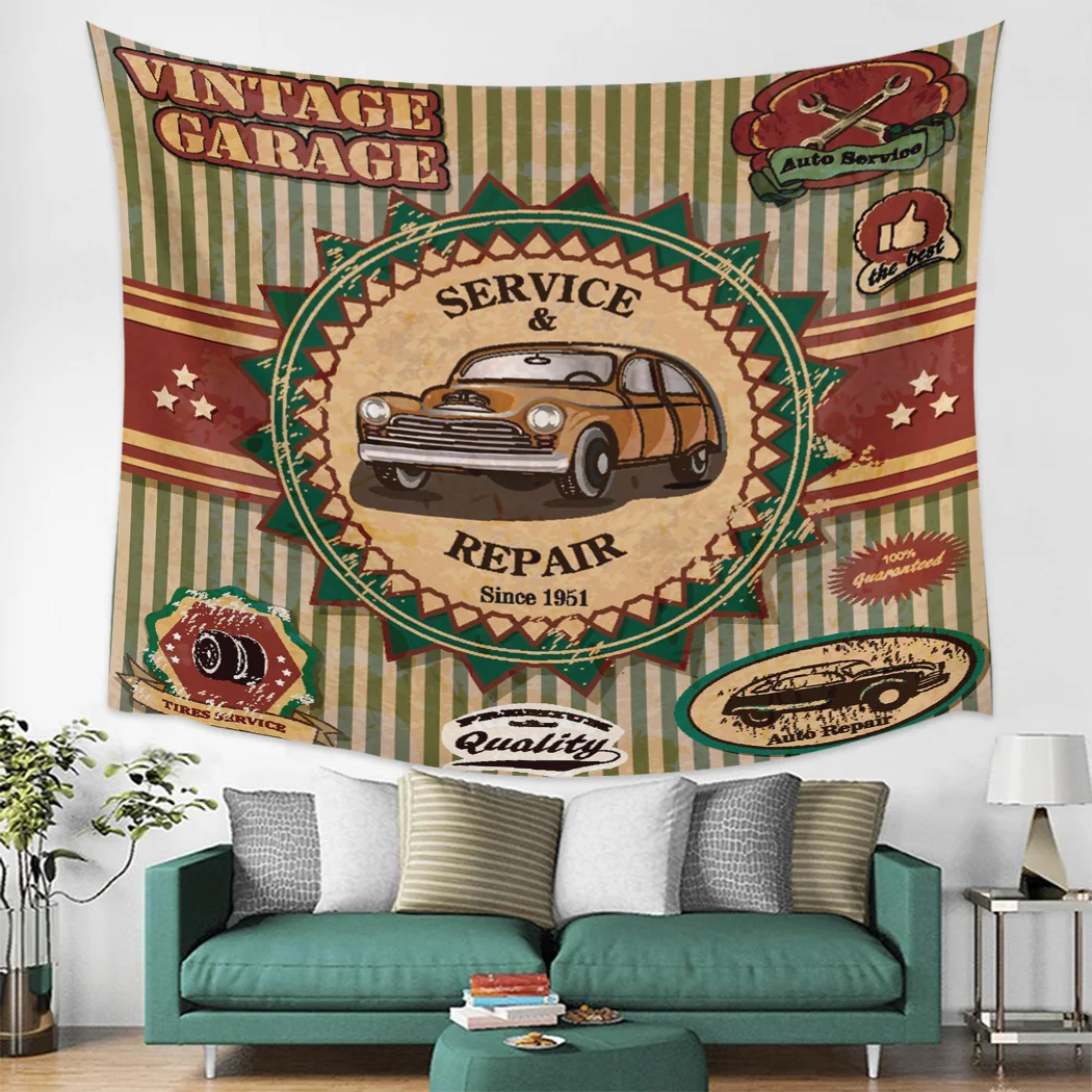 Настенный Гобелен для спальни автомобильный ретро-гобелен в полоску настенный