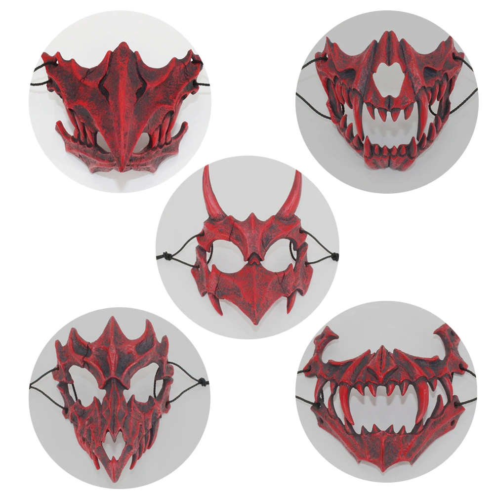 Маска из смолы для косплея на Хэллоуин маска японского дракона Бога скелета