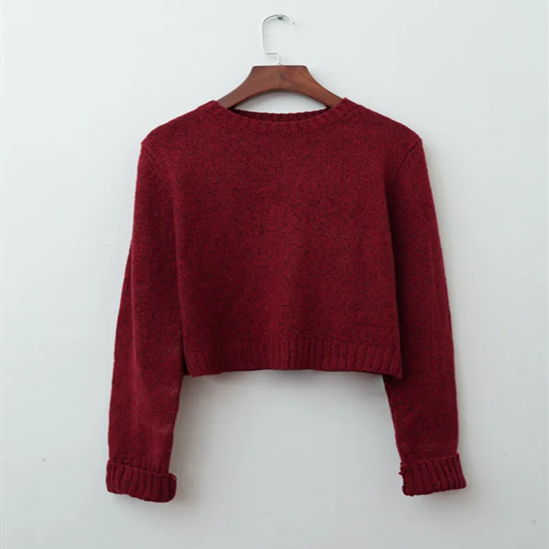 Повседневный вязаный свитер с круглым вырезом женский джемпер на завязках