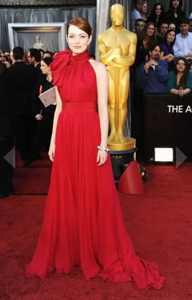 

gala jurk free shipping 2021 Oscars Emma Stone Red Carpet Evening Pageant Gowns Custom Celebrity Dresses