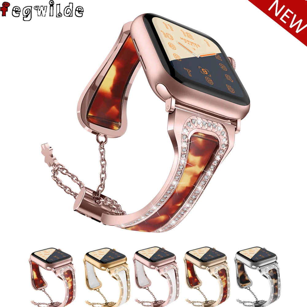 Женский ремешок для Apple Watch band 40 мм 44 iWatch 38 42 браслет из нержавеющей стали с