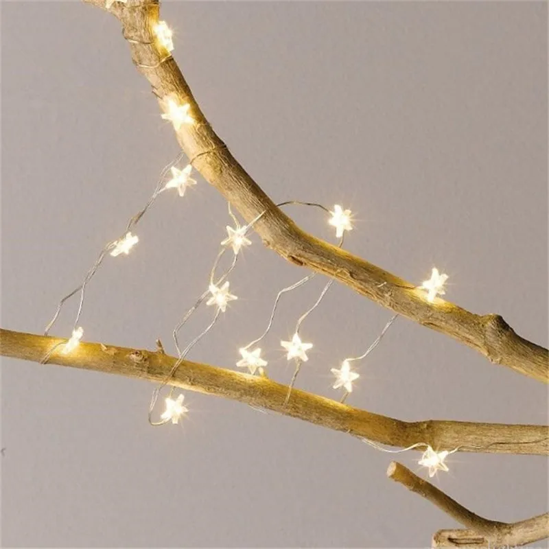 Светодиодный 40 звезда Батарея работает медный провод Светильник Фея светильник