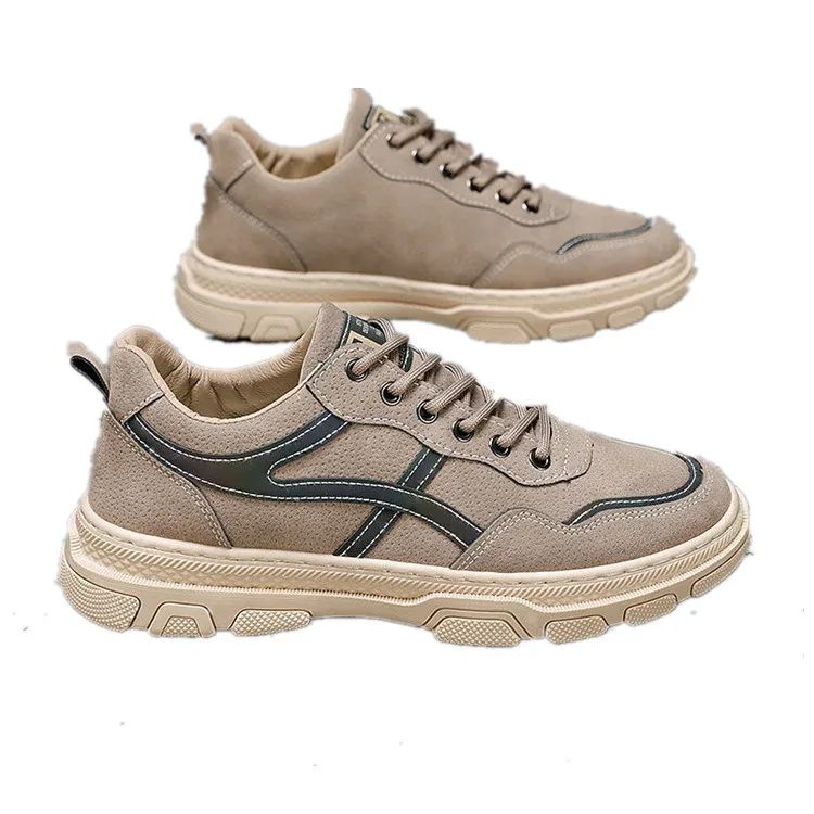 

2021 Spring New Men's Shoes Student Shoes Trendy Low Cut round Head Leather Shoes Men's Sports Casual Shoes Flat Shoes