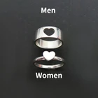Кольцо в виде сердца для мужчин и женщин, классическое простое кольцо с отверстиями серебристого цвета для влюбленных, романтический подарок на день Святого Валентина