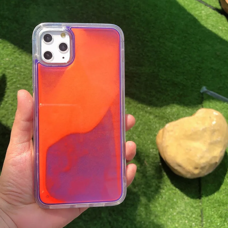 2019 INS стильный светящийся неоновый защитный чехол для телефона в темноте жидкий