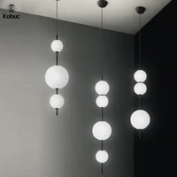 kobuc italy design round ball glass hanging lighting fixture post modern vertical pendant light for bedside cloth store bulb in