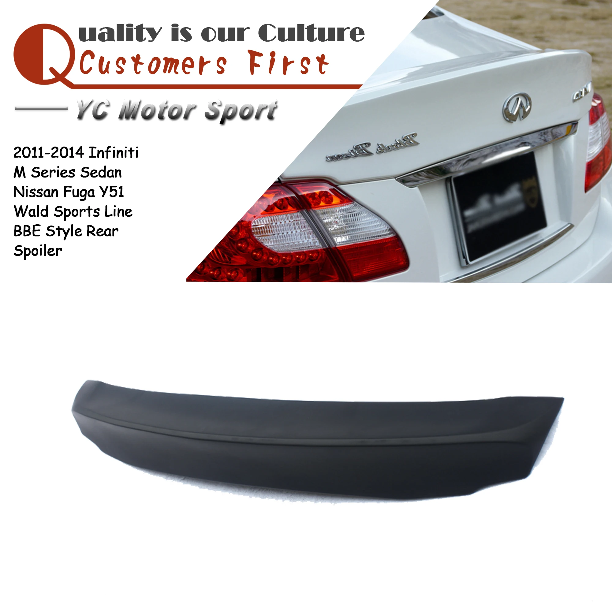 Автомобильные аксессуары задний спойлер из стекловолокна для спортивной линии