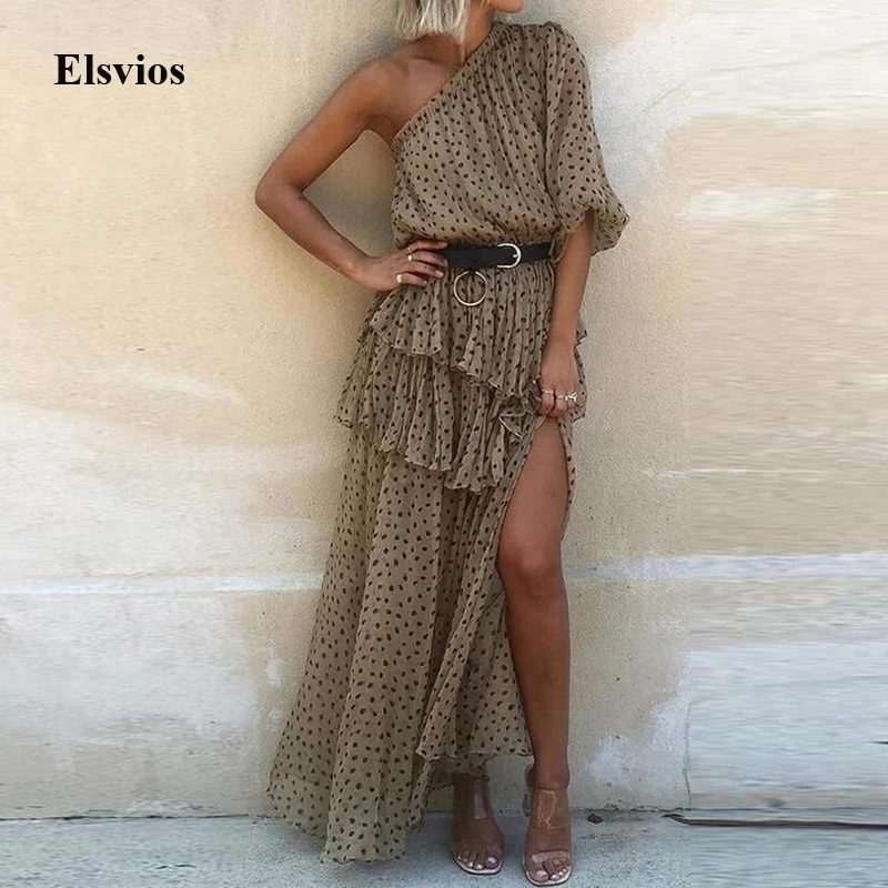 Сексуальное платье на одно плечо нерегулярные вечерние платья Сезон весна лето С