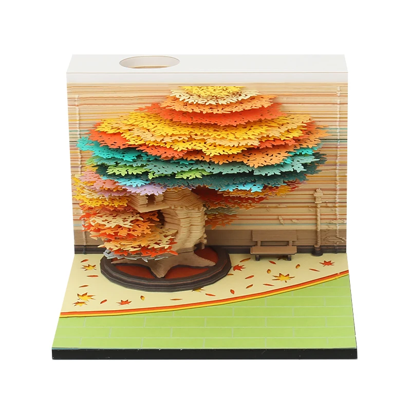 Omoshiroi Block 3D Notepad Novel Mini Scrapbooking Stationery Promotional Christmas Tree Gift Decoration Party Giveaway Box | Дом и сад