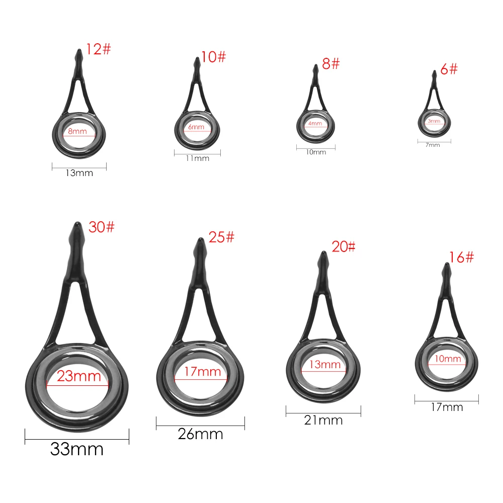 Направляющие для удочек из нержавеющей стали 5 шт. овальные керамические