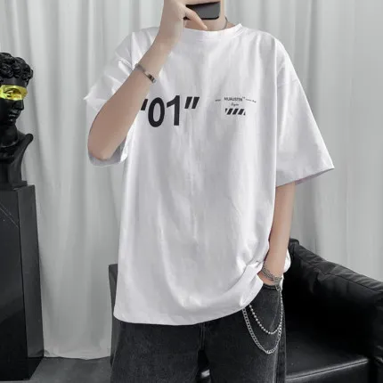 

Men's short sleeve t-shirt summer trend handsome casual half sleeve 2991