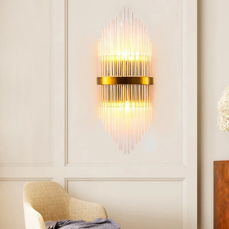 Modern crystal wall lamp gold sconce lights AC110V 220V fashion luxury lustre living room bedroom light fixtures | Освещение