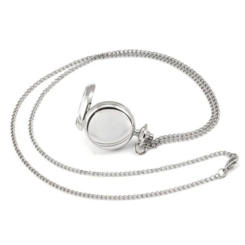 

Couple models clic fashion retro quartz small silver lotus blue flower pocket watch